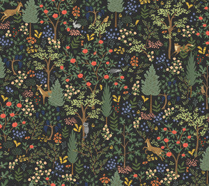 Woodland Black Peel & Stick Wallpaper by Rifle Paper Co.