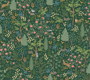Woodland Emerald Peel & Stick Wallpaper by Rifle Paper Co.