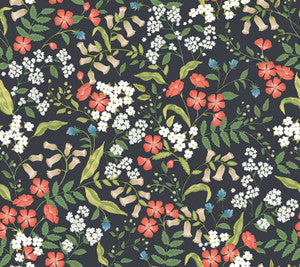 Sweetbrier Black Peel & Stick Wallpaper by Rifle Paper Co.
