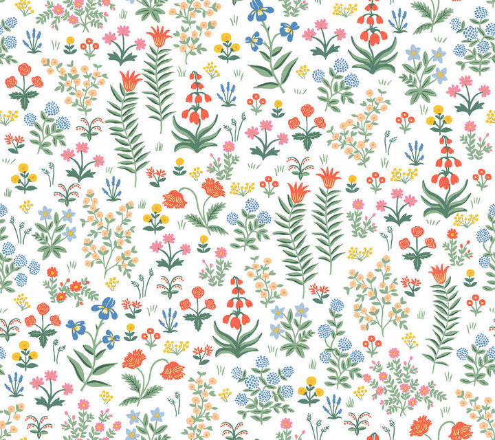 Menagerie Garden Rose Multicolor Peel & Stick Wallpaper by Rifle Paper Co. Designer P&S Rifle Paper 3 Covers about 45 square feet 27-in by 20-ft long roll Peel & Stick 24 - Swanky Fabrics -