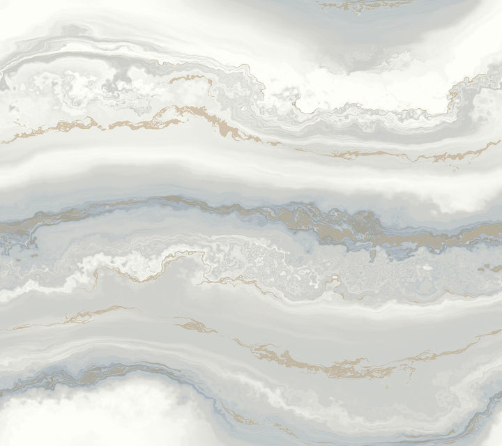Shifting Sands Slate Blue Peel & Stick Wallpaper by York Wallcoverings Aviva Stanoff Covers about 45 square feet 27-in by 20-ft long roll Peel & Stick 24 - Fabric Carolina -