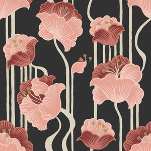 Shirley Coral Deco Floral Peel & Stick Wallpaper by York Wallcoverings