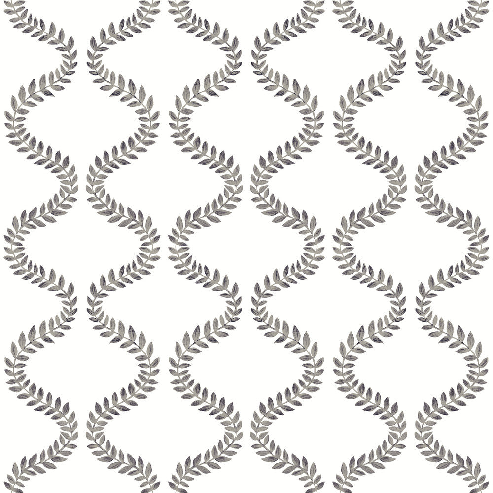 Florentine Soft Black Vine Trellis Peel & Stick Wallpaper by York Wallcoverings Mirth Studios Covers about 34.2 square feet 20.5-in by 20-ft long roll Peel & Stick 20.5 - Fabric Carolina -