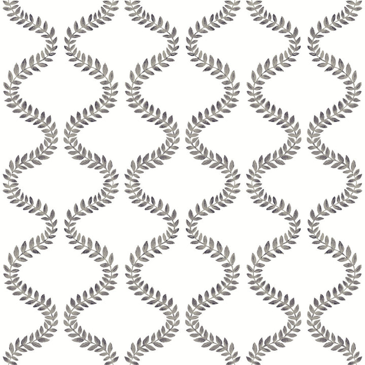Florentine Soft Black Vine Trellis Peel & Stick Wallpaper by York Wallcoverings Mirth Studios Covers about 34.2 square feet 20.5-in by 20-ft long roll Peel & Stick 20.5 - Fabric Carolina -