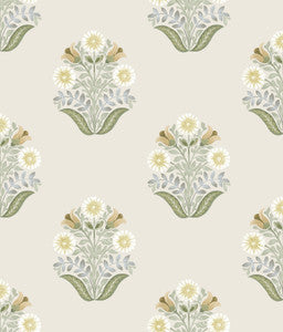 Sophie Sage Floral Medallion Peel & Stick Wallpaper by York Wallcoverings