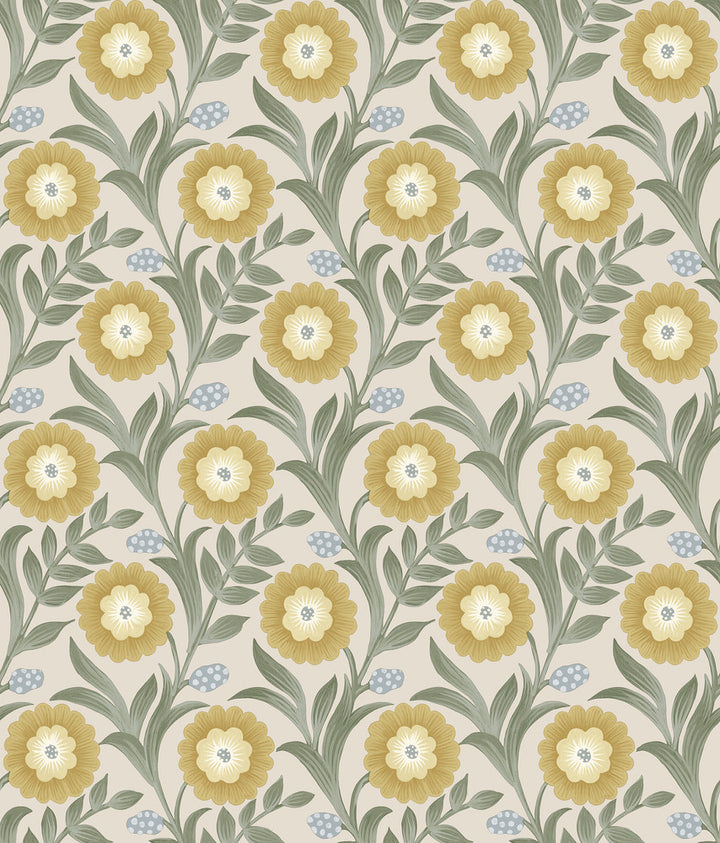 Lillian Sage Floral Vine Peel & Stick Wallpaper by York Wallcoverings Mirth Studios Covers about 34.2 square feet 20.5-in by 20-ft long roll Peel & Stick 24 - Fabric Carolina -