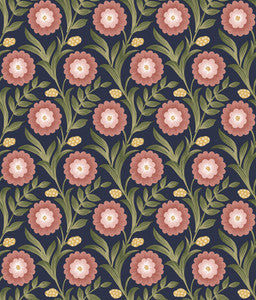 Lillian Blue Floral Vine Peel & Stick Wallpaper by York Wallcoverings