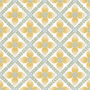 Mimi Yellow Quilted Floral Peel & Stick Wallpaper by York Wallcoverings