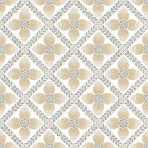 Mimi Neutral Quilted Floral Peel & Stick Wallpaper by York Wallcoverings