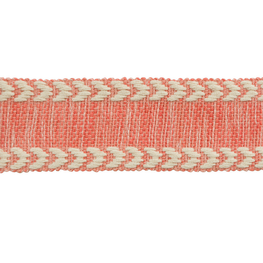 Suraj Coral by Baker Lifestyle Designer Trim ECHO II COTTON - 100% Egypt Horizontal: and Vertical: 1.75 - Swanky Fabrics -