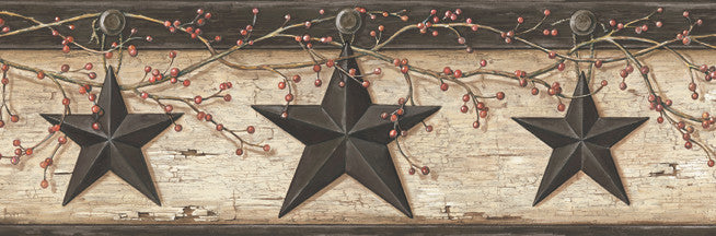 Ennis Sand Rustic Barn Star Wallpaper by Chesapeake Pure Country Covers about 7.5 square feet 6-in by 15-ft long roll Prepasted 0 - Fabric Carolina -