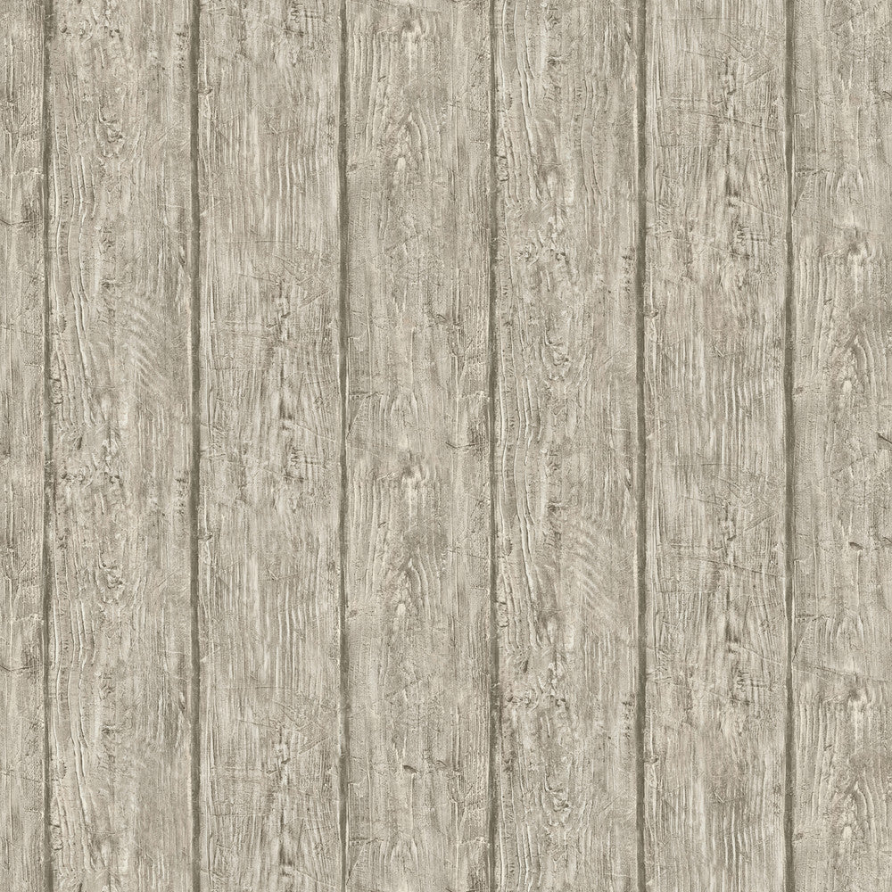 Outerbanks Grey Faux Wood Wallpaper by Chesapeake Pure Country Covers about 56.4 square feet 20.5-in by 33-ft long roll Prepasted 20.5 - Fabric Carolina -