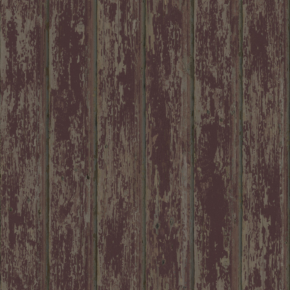 Brax Red Faux Weathered Clapboards Wallpaper by Chesapeake Pure Country Covers about 56.4 square feet 20.5-in by 33-ft long roll Prepasted 20.5 - Fabric Carolina -