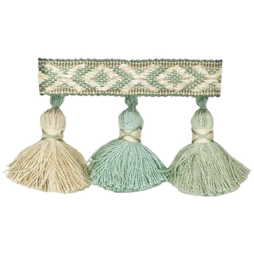 Purcell 5 Opal by Stout Designer Trim TREND ALERT 52%SVI 42%COT 6%POL CHINA </p><p>Repeat: 0 2.25 in - Swanky Fabrics -