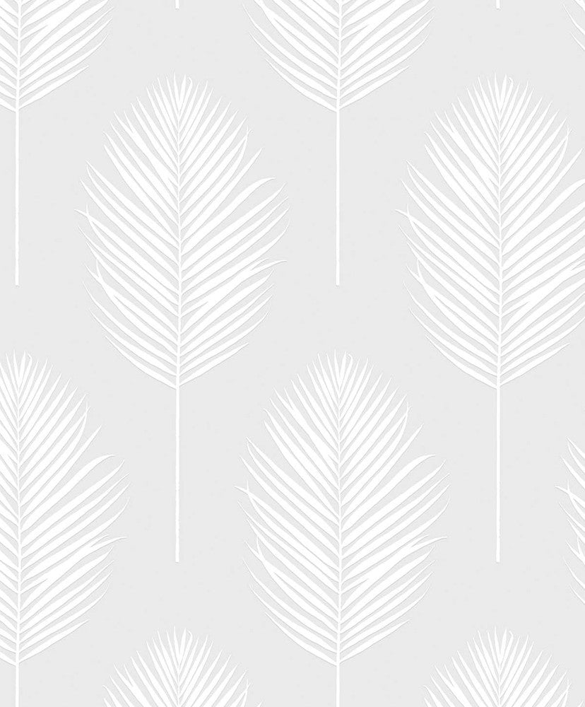 Palm Leaf White by Seabrook Wallpaper Paintable Wallpaper Netherlands 57.7 18" 20.9" - Fabric Carolina -