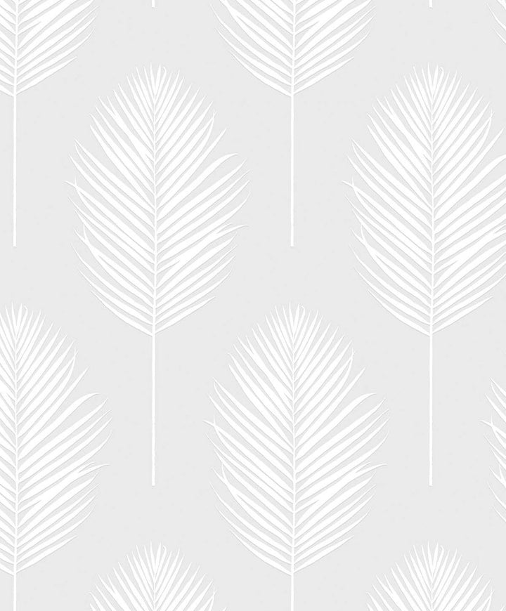 Palm Leaf White by Seabrook Wallpaper Paintable Wallpaper Netherlands 57.7 18" 20.9" - Fabric Carolina -