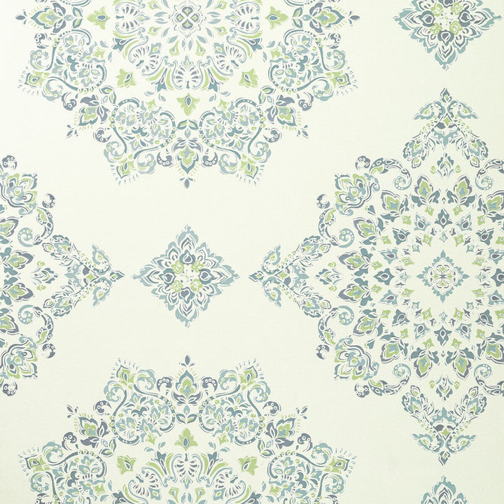 Parvani Teal/Lime by Baker Lifestyle Wallcovering Baker Lifestyle Wallcovering Parvani Teal/LimeWallcovering ECHO HEIRLOOM INDIA NON WOVEN - 100% United Kingdom </p><p>Repeat: H: , V: 26.792 26.989 - Fabric Carolina -
