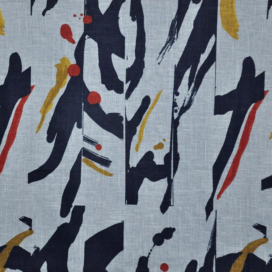 Painterly # 202 Azure by Maxwell Fabric Define 50% COTTON/50% LINEN TURKEY V-35"H-27" 54" - Fabric Carolina -