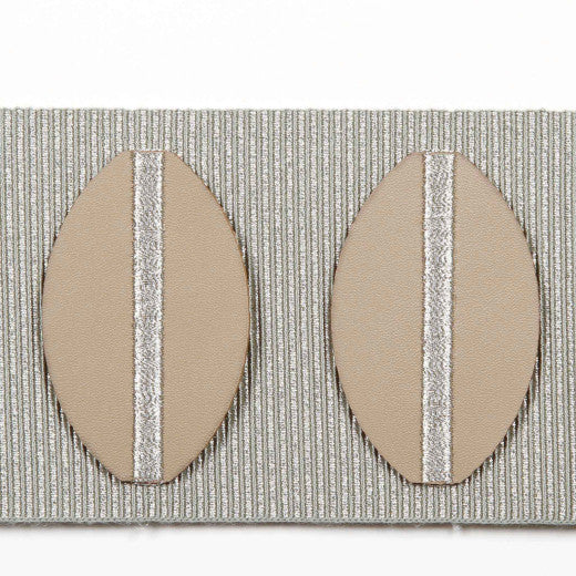 Paros - Lemongrass by Europatex Designer Fabric Kos & Paros 55% Faux Leather / 22% Fibranne / 12% Metallic yarn / 10% Rayon / 1% Polyester China See Sample Horizontal: N/A and Vertical: N/A 3.00 inches  - Swanky Fabrics -
