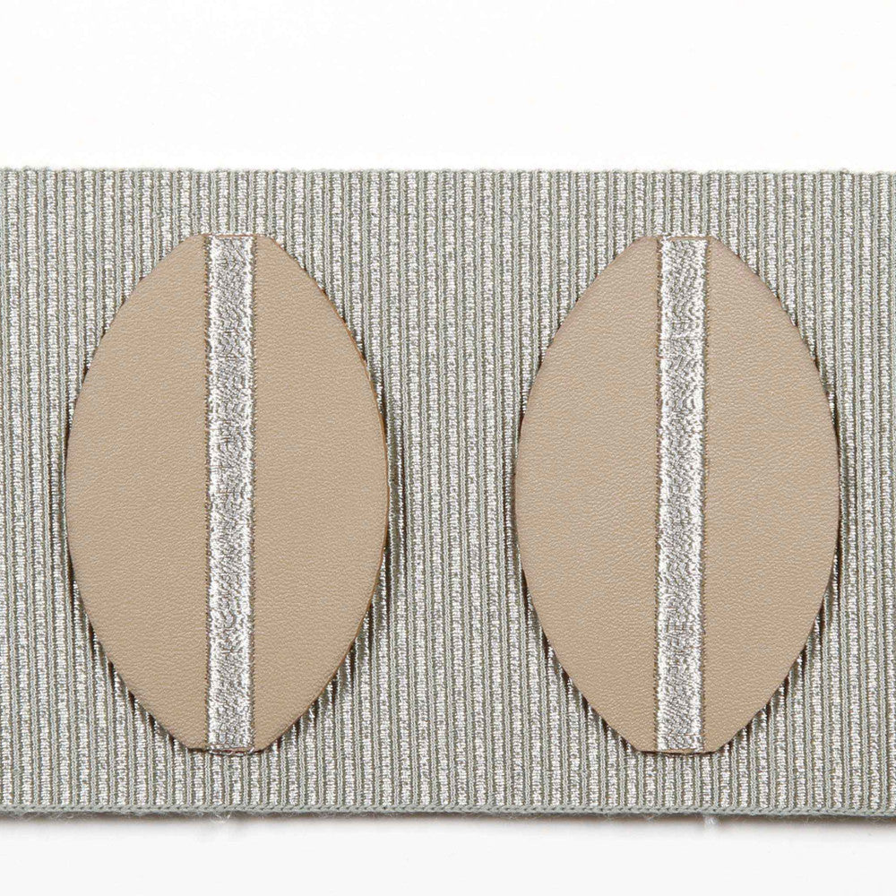 Paros Lemongrass by Europatex Designer Fabric Kos & Paros 55% Faux Leather, 23% Rayon, 21% Fibranne, 1% Polyester 3.00 inches - Swanky Fabrics -