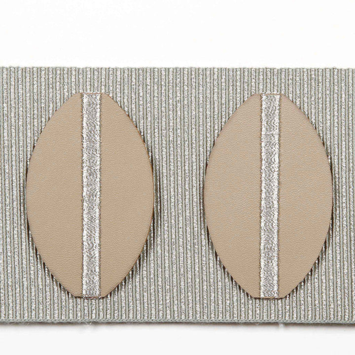 Paros Lemongrass by Europatex Designer Fabric Kos & Paros 55% Faux Leather, 23% Rayon, 21% Fibranne, 1% Polyester 3.00 inches - Swanky Fabrics -