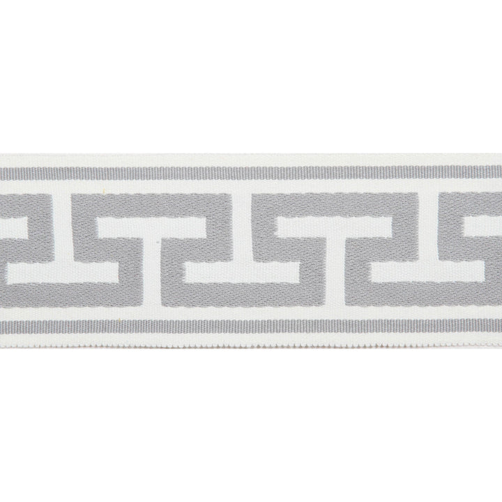 Pergola Embroidered Tape Gray by Europatex Designer Fabric Pergola 100% Solution Dyed Acrylic 2.75 inches - Swanky Fabrics -