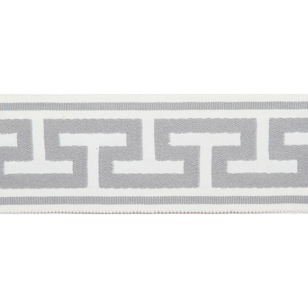 Pergola Embroidered Tape Gray by Europatex Fabric Pergola 100% Solution Dyed Acrylic 2.75 inches - Fabric Carolina -