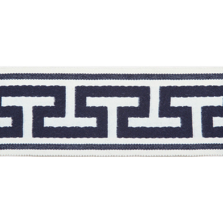 Pergola Embroidered Tape Marine by Europatex Designer Fabric Pergola 100% Solution Dyed Acrylic 2.75 inches - Swanky Fabrics -