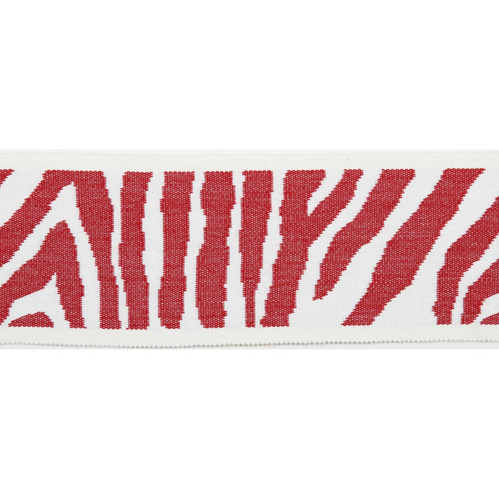 Pergola Zebra Tape Cranberry by Europatex Designer Fabric Pergola 100% Solution Dyed Acrylic 3.25 inches - Swanky Fabrics -