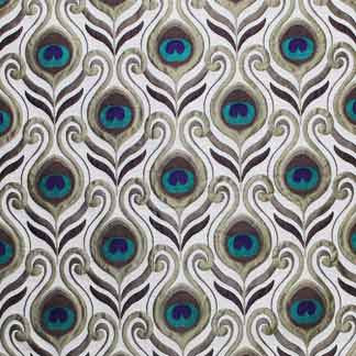 Plume Silver 5523811002 by Carole Fabric Exclusive Orchard Road 92% Viscose, 8% Polyester INDIA H: 7"V, 6-1/2"H  56" Minimum (See sample for specifics) - Fabric Carolina - Carole Exclusive