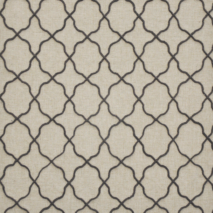 Queen Anne # 651 Graphite by Maxwell Fabric COLOR WAVES-NOMAD 65% POLYESTER 23% RAYON
12% LINEN INDIA </p><p>Repeat: Horizontal: H-2.6 and Vertical: V-3.75 54"EMB51.5 - Fabric Carolina -