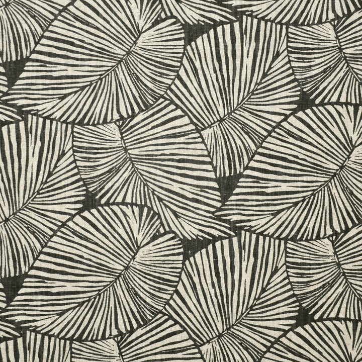 Queen Palm # 703 Charcoal by Maxwell Fabric COLOR THEORY-VOL.V CAFFE LATTE 75% COTTON/25% LINEN PAKISTAN See sample </p><p>Repeat: Horizontal: 13.5" and Vertical: & 54" - Fabric Carolina -