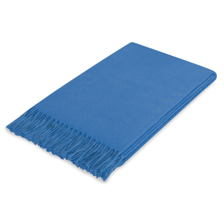 Lusuosso Cashmere Throw QR-10006.COBALT.0 by CuratedKravet CuratedKravet 100% cashmere finished with natural brushing made with thistels. 360 gram/sq meter. Made in Italy. Italy Dry clean only. </p><p>Dimensions: Length 55, Height , Width 70 Cashmere - 100% - Fabric Carolina -