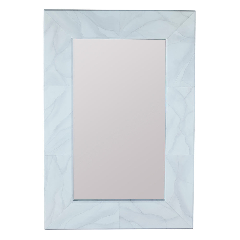 Gracie Mirror QR-16863.GRAY.0 by CuratedKravet CuratedKravet Finely hand painted faux Carrara marble stone squares mirror is a visual statement piece with industrial permanence. Made in the USA. United States CLEAN WITH SOFT DRY CLOTH. NO ABRASIVE CLEANERS. </p><p>Dimensions: Length 26, Height 38, Width 1.5 Glass - 50%, Wood - 50% - Fabric Carolina -