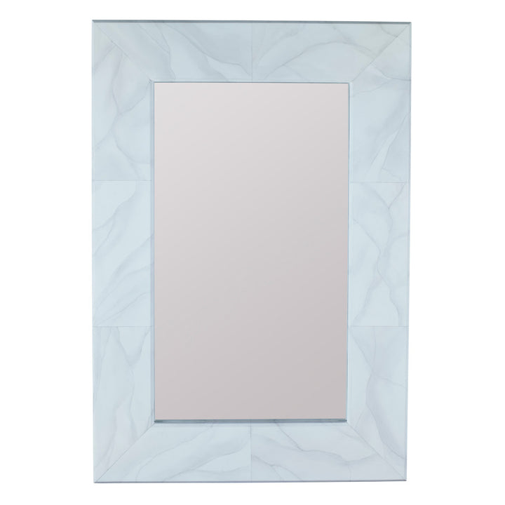 Gracie Mirror QR-16863.GRAY.0 by CuratedKravet CuratedKravet Finely hand painted faux Carrara marble stone squares mirror is a visual statement piece with industrial permanence. Made in the USA. United States CLEAN WITH SOFT DRY CLOTH. NO ABRASIVE CLEANERS. </p><p>Dimensions: Length 26, Height 38, Width 1.5 Glass - 50%, Wood - 50% - Fabric Carolina -