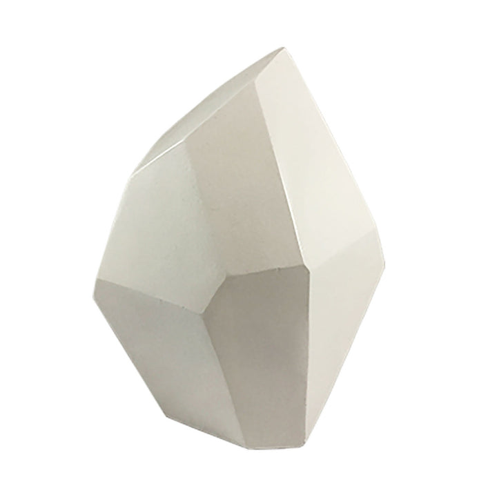 Wise Sculpture QR-17602.WHITE.0 by CuratedKravet CuratedKravet This white crystal-shaped sculpture, made of resin, adds an element of drama and sophistication to any space. United States Wipe with soft cloth. </p><p>Dimensions: Length 9, Height 10.5, Width 9 Poly Resin - 100% - Fabric Carolina -