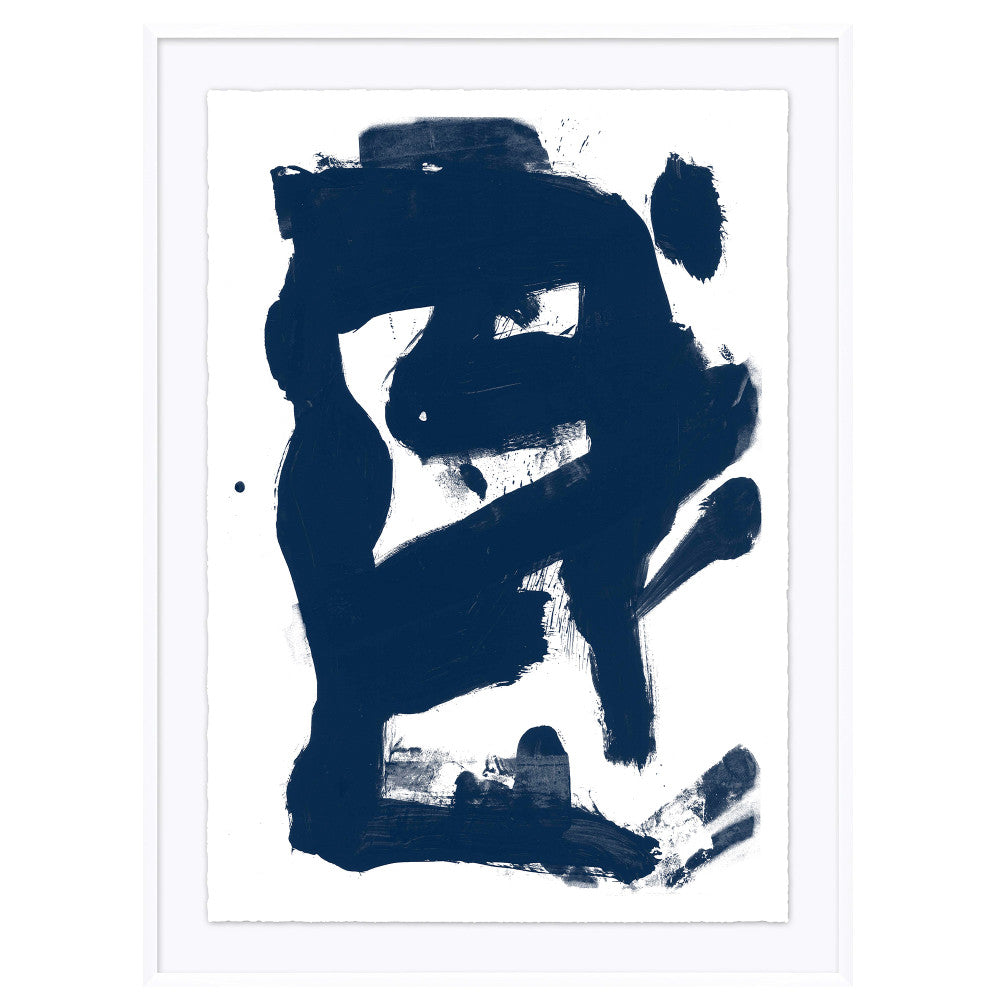 Mod 3 QR-18178.INDIGO3.0 by CuratedKravet CuratedKravet Minimalist abstract paintings in indigo blue. Reproduced on premium Giclee archival watercolor paper to bring out the monochromatic shades of blue in each piece. Made to order in the USA. United States </p><p>Dimensions: Length 28, Height 38, Width 1 - Fabric Carolina -