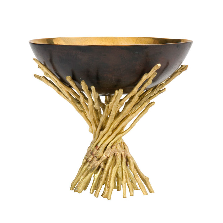 Thera Bowl QR-18240.BRASS.0 by CuratedKravet CuratedKravet A handmade brass bowl featuring a cast brass base. The base features a matte finish and the bowl features a shiny interior and an antiqued exterior. India DUST LIGHTLY. </p><p>Dimensions: Length 5.5, Height 6, Width 5.5 Brass - 100% - Fabric Carolina -