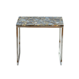 Arvada Side Table QR-18272.BLKSILVER.0 by CuratedKravet