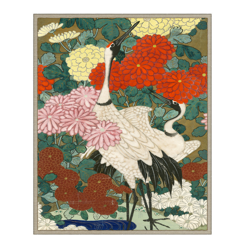 Asian Crane QR-18281.CRANE.0 by CuratedKravet CuratedKravet Limited edition print of an antique Japanese textile document from a collection housed in Kravet's vast archives in Bethpage New York. Each piece comes with a certificate of authenticity. Made to order in the USA. United States Wipe with a damp cloth. * Do not use stringent cleaning solutions on acrylic* </p><p>Dimensions: Length 42, Height 52, Width 1.75 Acrylic - 100% - Fabric Carolina -