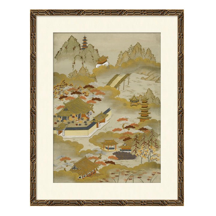 Landscapes Ii QR-18291.LANDSCAPE2.0 by CuratedKravet CuratedKravet Limited edition print of an antique Japanese textile document from a collection housed in Kravet's vast archives in Bethpage, New York. Each piece comes with a certificate of authenticity. United States Wipe with a damp cloth. </p><p>Dimensions: Length 21.5, Height 27.5, Width 1.75 - Fabric Carolina -
