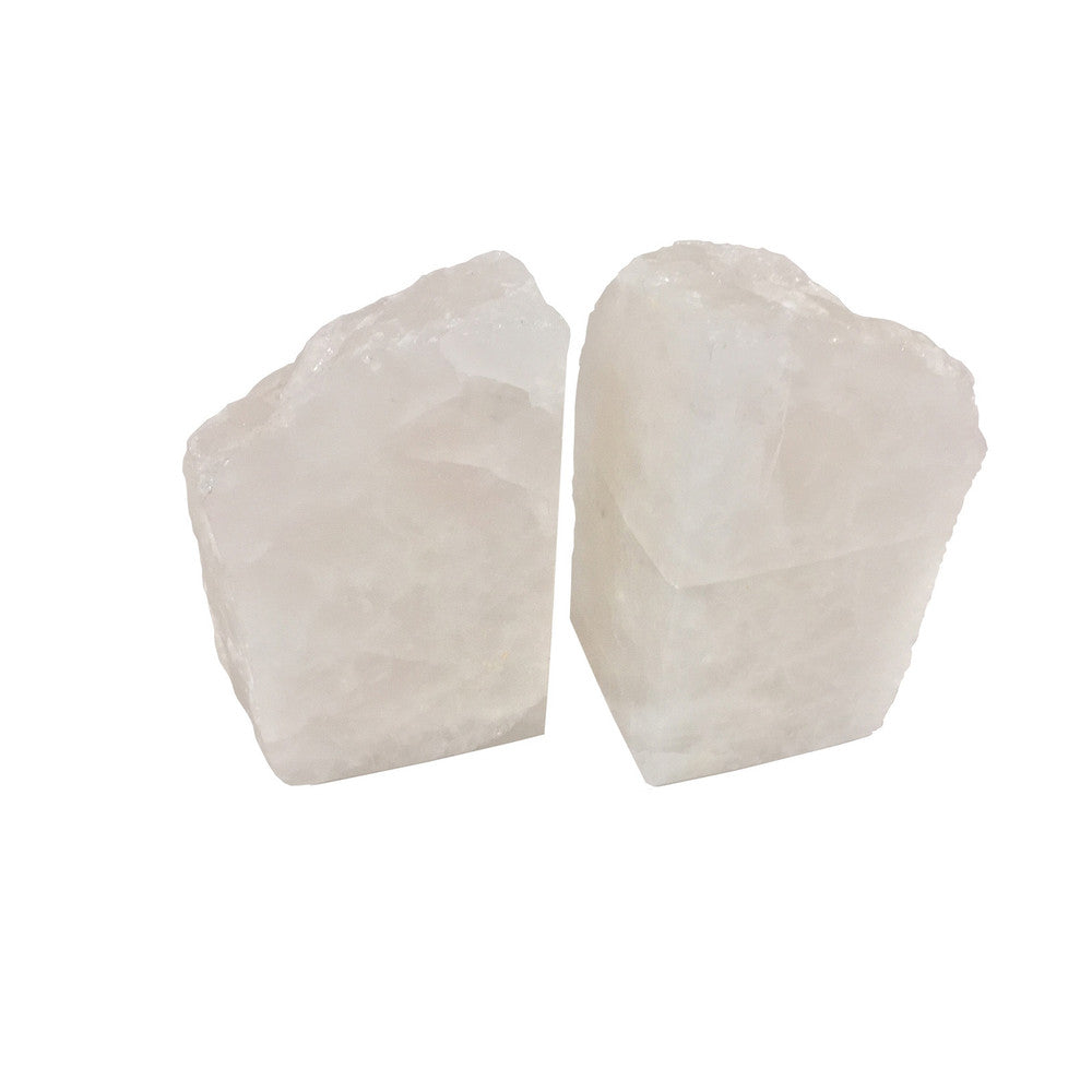Gustavo Crystal Bookends QR-18390.CRYSTAL.0 by CuratedKravet CuratedKravet A pair of natural crystal bookends. Due to the natural material, size, shape and color will vary. The bookends range in sizes from: 4.75"-6.75"L x 1.5"-2.75"W x 4"-6"H. Brazil DUST LIGHTLY. </p><p>Dimensions: Length , Height , Width Crystal Stone - 100% - Fabric Carolina -