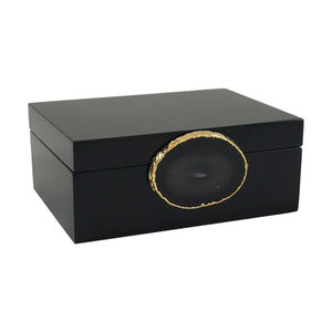 Guilherme Small Agate Box, Black/Natural QR-18411.NATBLKGLD.0 by CuratedKravet