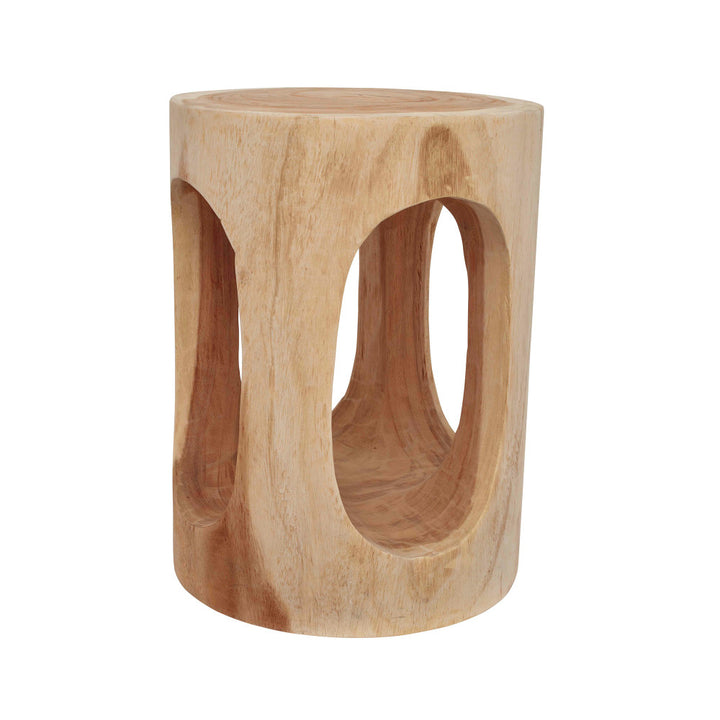 Maisel Stool QR-20168.NATURAL.0 by CuratedKravet CuratedKravet Handcrafted carved wooden stool. Variances in color and size can occur from piece to piece adding to each one's character and charm. Thailand </p><p>Dimensions: Length 13.5, Height 19.75, Width 13.5 - Fabric Carolina -