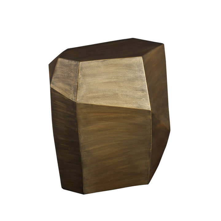 Jethro Table QR-20245.BRONZE.0 by CuratedKravet CuratedKravet A hand finished resin table shaped to resemble a cut stone with a bronze finish. United States DUST LIGHTLY WITH A SOFT, DRY CLOTH. </p><p>Dimensions: Length 20, Height 19, Width 15.75 - Fabric Carolina -