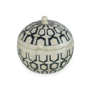 Marcela Bone Box, Small QR-20491.WHITEBLACK.0 by CuratedKravet
