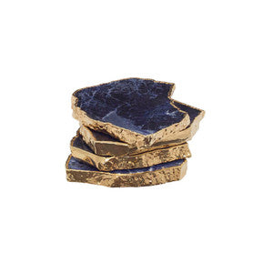 Chimayo Sodalite Coasters, Set Of 4 QR-20652.BLUGOLD.0 by CuratedKravet
