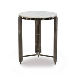 Alexandria Side Table, Nickel QR-20959.WHTNCKL.0 by CuratedKravet