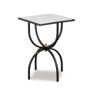 Balin Side Table, White QR-20964.WHTBRWN.0 by CuratedKravet