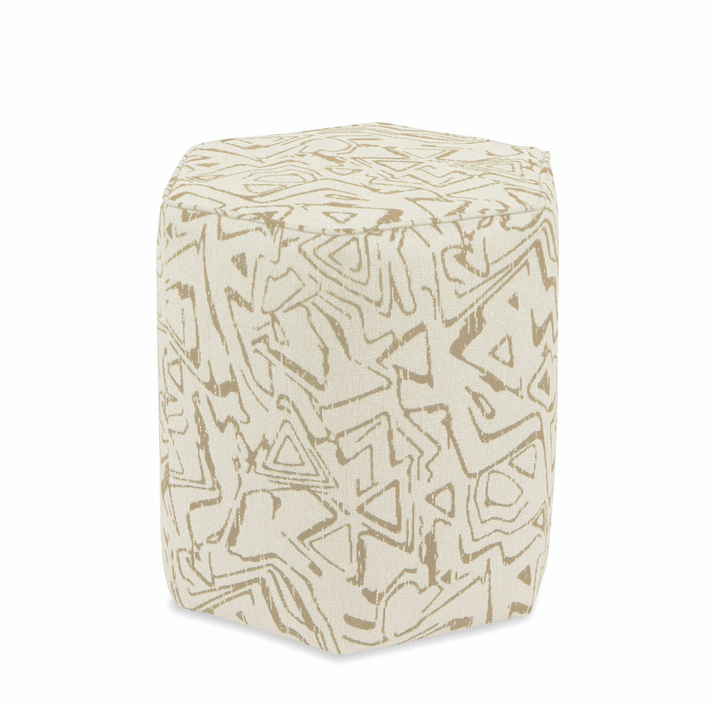 Sorel Ottoman, Cream QR-21007.CREAMNAT.0 by CuratedKravet CuratedKravet A hexagonal upholstered ottoman in Kravet 34955.116. Made in the USA. United States </p><p>Dimensions: Length 19, Height 19, Width 17 - Fabric Carolina -